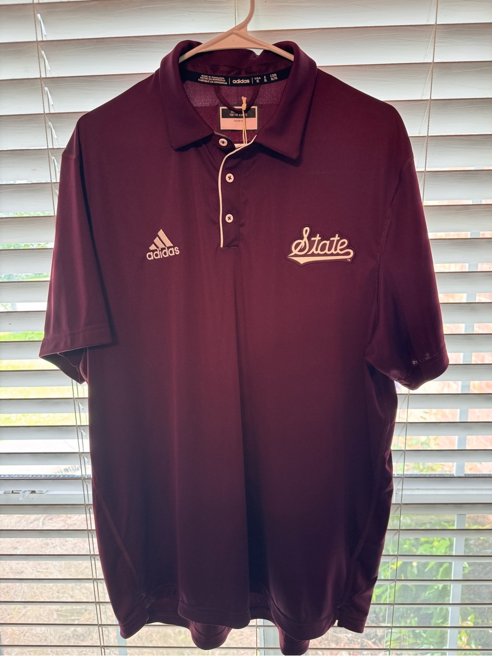 adidas Men’s Maroon Polo Mississippi State Embroidered Logo